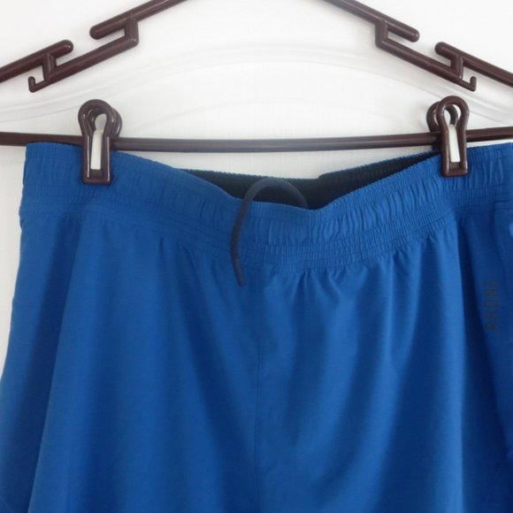 Men's RHONE 2 in 1 Training Running Shorts M 7" Inseam Blue Compression - Picture 3 of 16